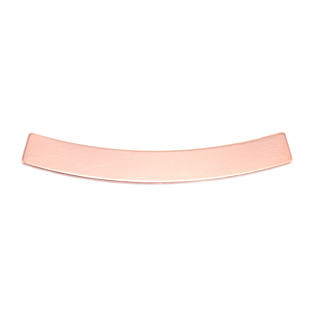 Metal Stamping Blanks Copper Curved Rectangle Bar, 40mm (1.57") x 5mm (.20"), 24g